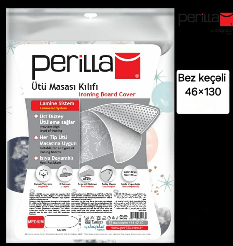 Ütü Masası Üçün Çexol PERİLLA Bez Keçəli-UAB54001