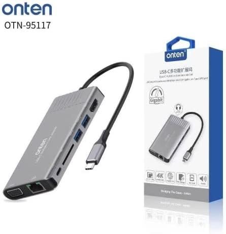 Onten - Otn-95117 Type-C Multi Function Dock Station - Ethernet, VGa, SD Card, USB 3.0 Ports, HDMI